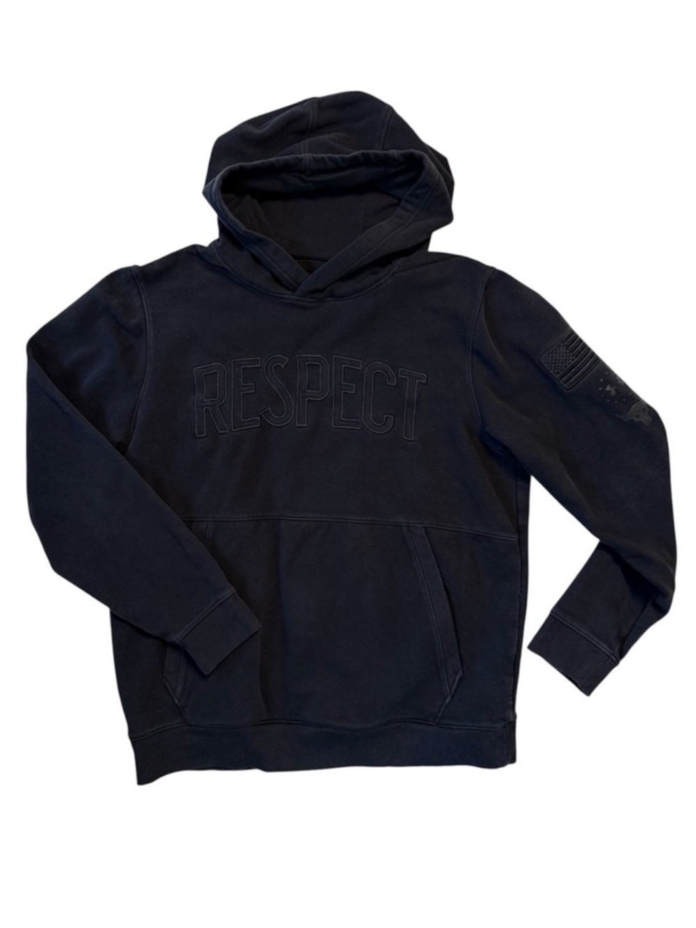Under‎ Armour Project Rock Respect Hoodie Black Brahma Bull Mens Medium